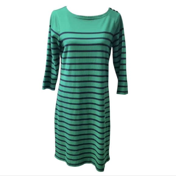 L.L.Bean Women's Heritage Mariner Striped Cotton Dress M Reg - Picture 1 of 6